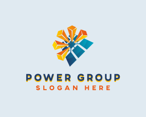 Sun Solar Panel Power Logo