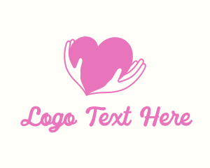 Pamper - Heart Love Hands logo design