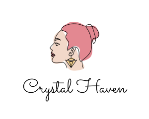 Jewel Earrings Lady logo design