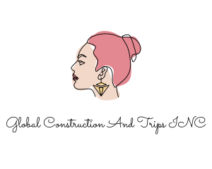 Upscale - Jewel Earrings Lady logo design