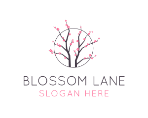 Flowers - Cherry Blossom Flower Tree logo design