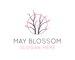 Cherry Blossom Flower Tree logo design