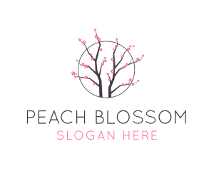 Cherry Blossom Flower Tree logo design