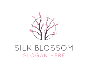 Cherry Blossom Flower Tree logo design