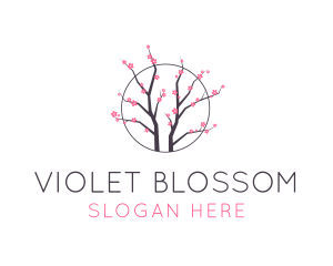 Cherry Blossom Flower Tree logo design