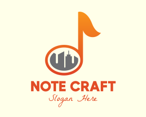 Note - City Musical Note logo design