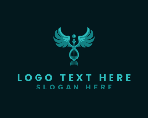 Laboratory - Medical DNA Caduceus logo design