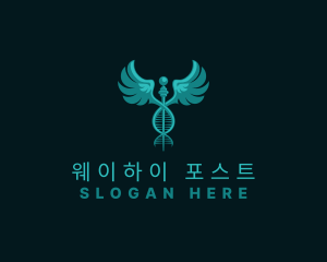  Medical DNA Caduceus logo design