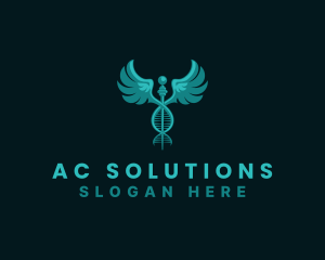  Medical DNA Caduceus logo design