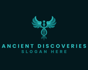  Medical DNA Caduceus logo design