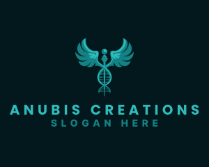  Medical DNA Caduceus logo design