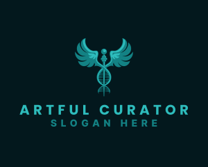  Medical DNA Caduceus logo design