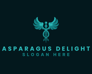  Medical DNA Caduceus logo design