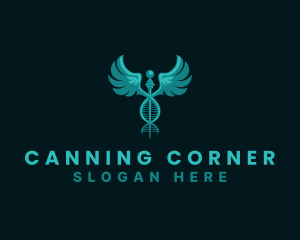  Medical DNA Caduceus logo design