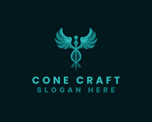  Medical DNA Caduceus logo design