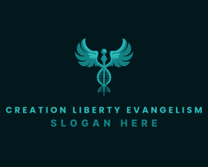  Medical DNA Caduceus logo design