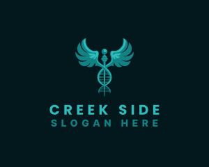  Medical DNA Caduceus logo design