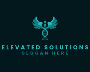  Medical DNA Caduceus logo design