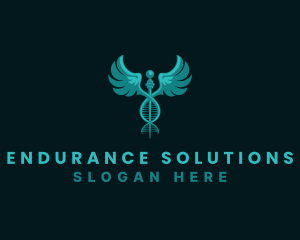  Medical DNA Caduceus logo design