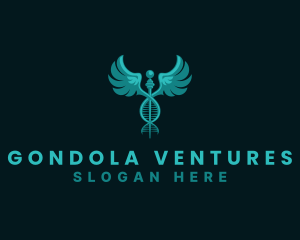  Medical DNA Caduceus logo design