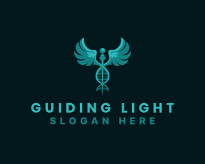  Medical DNA Caduceus logo design