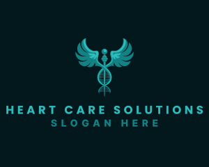  Medical DNA Caduceus logo design