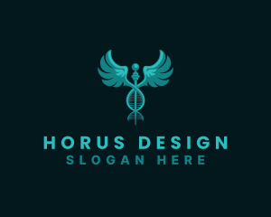  Medical DNA Caduceus logo design