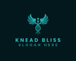  Medical DNA Caduceus logo design