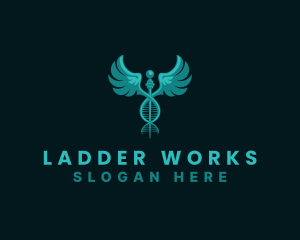  Medical DNA Caduceus logo design