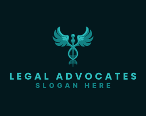  Medical DNA Caduceus logo design