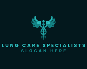  Medical DNA Caduceus logo design