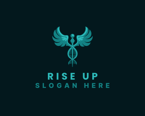  Medical DNA Caduceus logo design