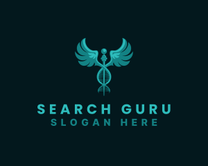  Medical DNA Caduceus logo design