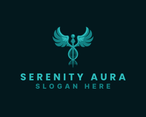  Medical DNA Caduceus logo design