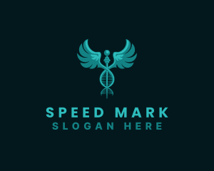  Medical DNA Caduceus logo design