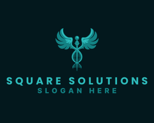  Medical DNA Caduceus logo design