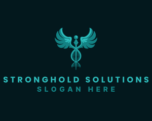  Medical DNA Caduceus logo design