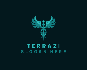  Medical DNA Caduceus logo design