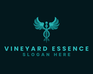  Medical DNA Caduceus logo design