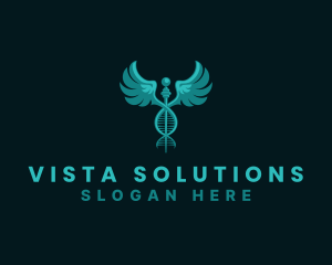  Medical DNA Caduceus logo design