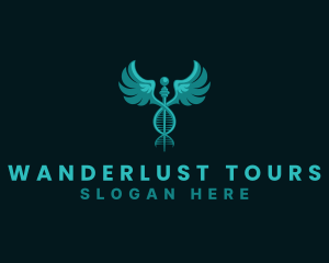  Medical DNA Caduceus logo design