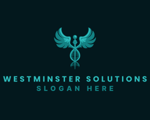  Medical DNA Caduceus logo design