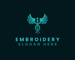  Medical DNA Caduceus logo design