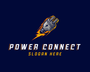 Plug - Electric Lightning Plug logo design