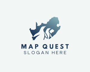 Penguin South Africa Map logo design