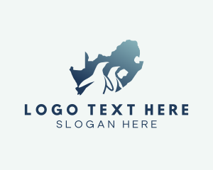 State - Penguin South Africa Map logo design