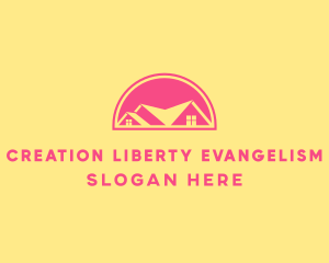 Pink Residential House logo design