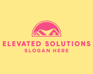 Pink Residential House logo design