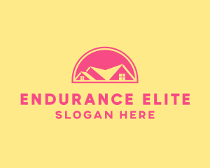 Pink Residential House logo design