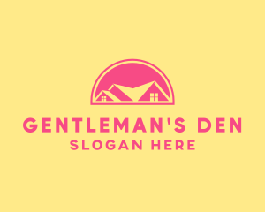 Pink Residential House logo design